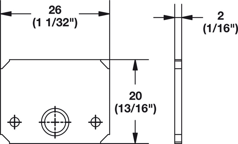 Hafele 246.36.180 Strike Plate for Magnetic Catch, Oil Rubbed Bronze