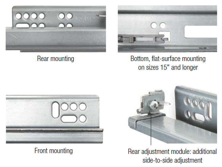 KV (Knape & Vogt) MuV+ Full Extension Soft-Close Undermount Drawer Slide - 12" - MUVAB 12