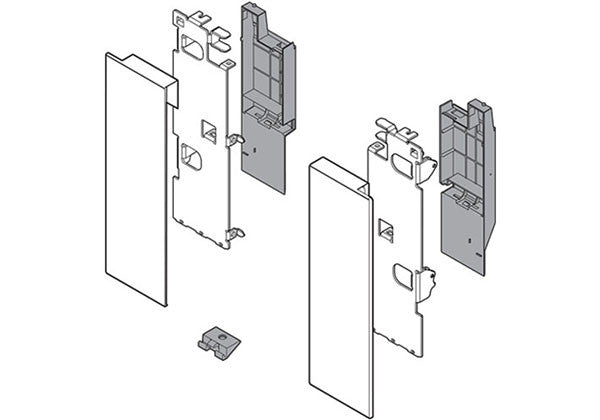 Blum LEGRABOX Interior Roll-out Front Fixing Bracket Set - C Height - Orion Gray - ZI7.3CS0