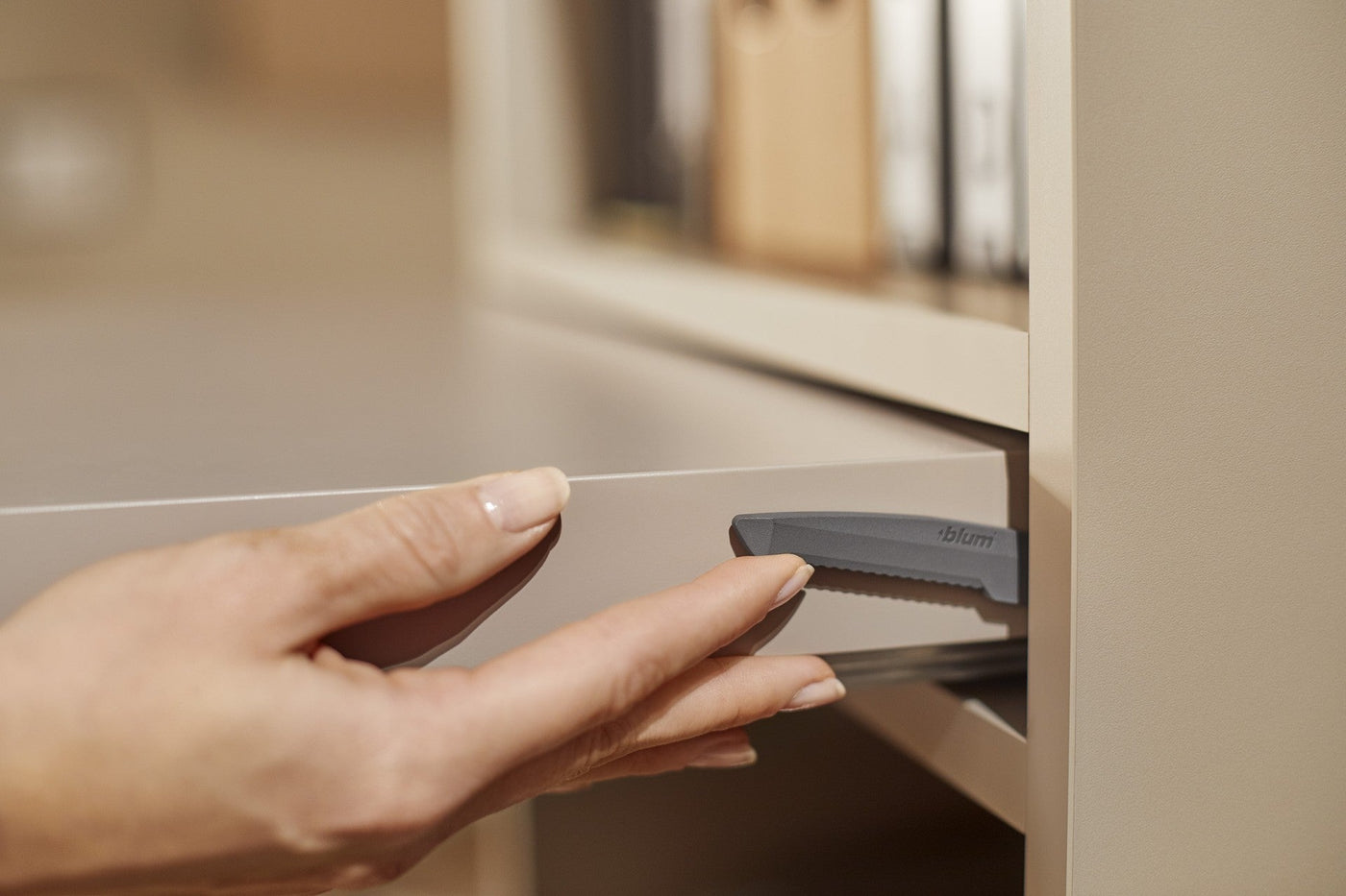 Finger Pull Drawers with Blum Hardware